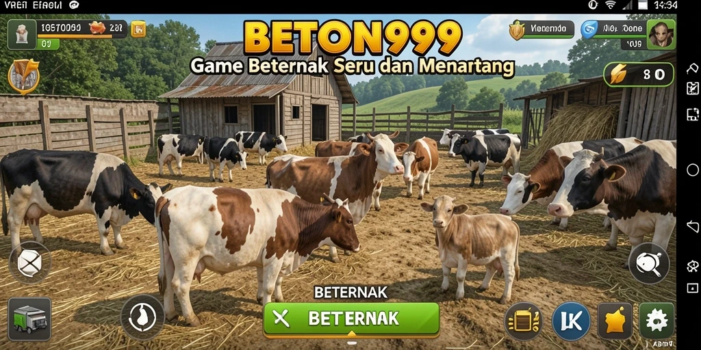 Tampilan antarmuka BETON999 yang menarik dan fungsional untuk beternak.