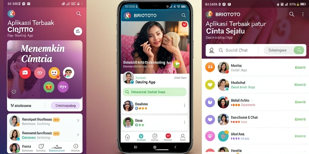 Antarmuka BRIOTOTO yang user-friendly dan menarik untuk aplikasi Dating App.