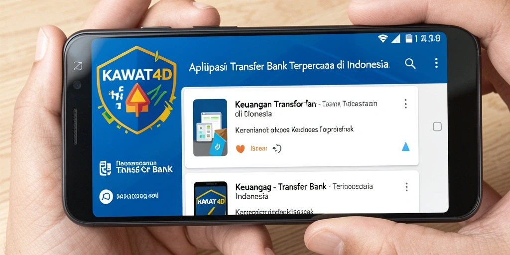 Antarmuka aplikasi KAWAT4D yang memudahkan pengguna dalam melakukan transfer bank.