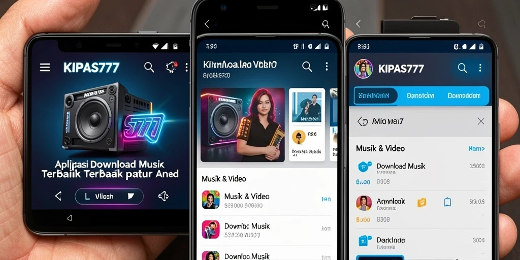Antarmuka pengguna KIPAS777 yang sederhana dan menarik untuk Download Musik.