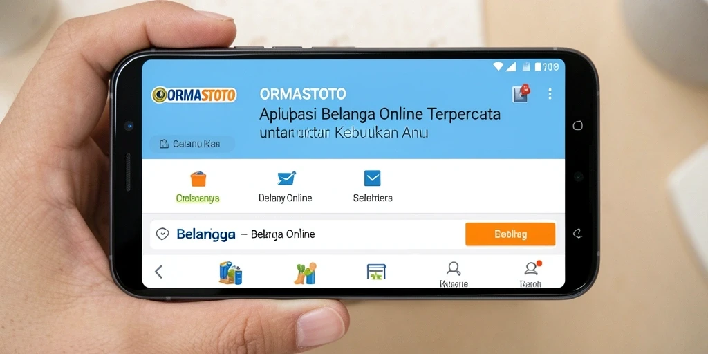 Antarmuka aplikasi ORMASTOTO untuk belanja online yang mudah dan menarik.