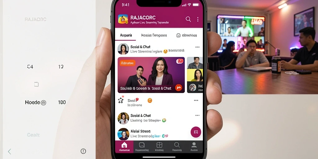 Tampilan antarmuka aplikasi RAJACORC saat Live Streaming