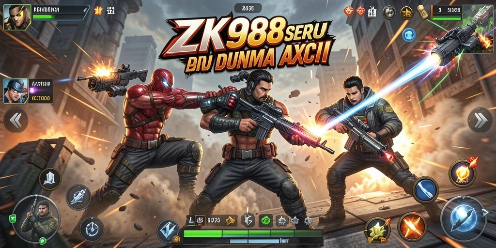 Tampilan antarmuka ZK988 saat bertarung di arena aksi.